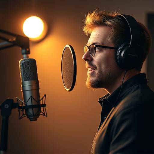 En voiceover-artist som forteller en lydbok.