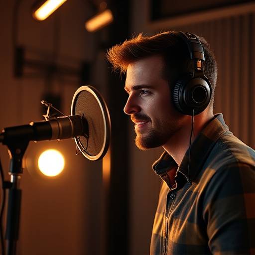 En voiceover-artist som gir stemme til en animert karakter.